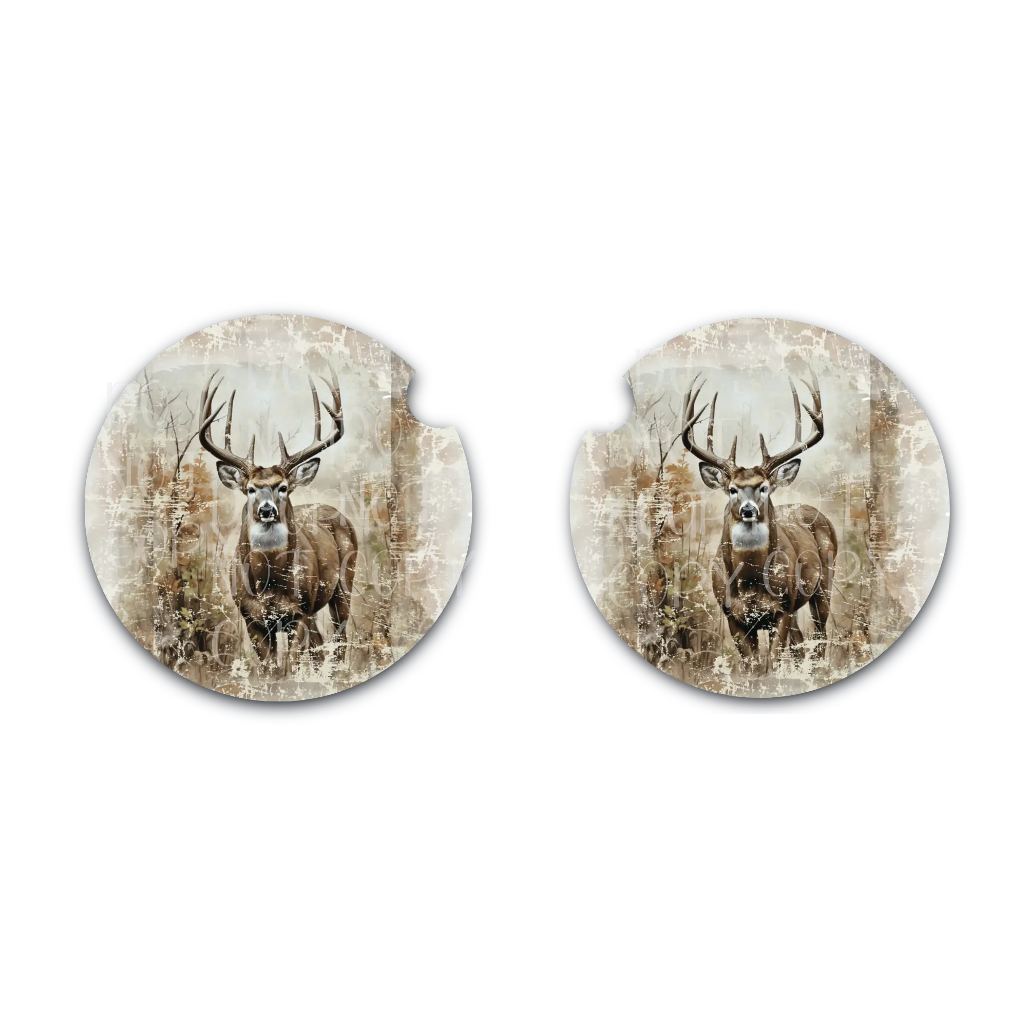 Deer Hunting Car Coaster, Massive Buck, Truck Accessories, Hunters Gift, Neoprene Car Coasters, Hunting Car Cup Holder