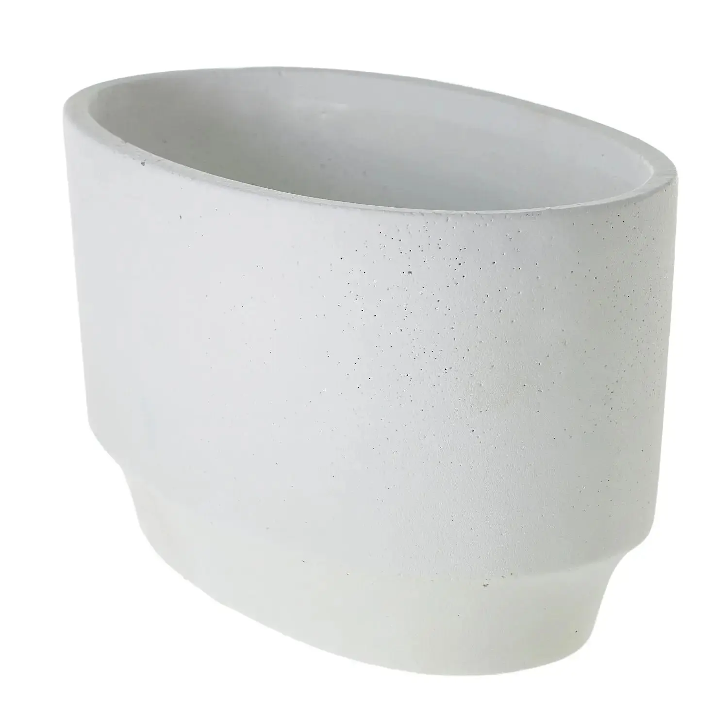 Textured Concrete Flower Pot - Glendale Rectangular Boat Planter Vessel, 12" L x 6.75" W x 6" H, 6 lbs, Indoor or Outdoor Home Garden Use, Imported, Botanicals & Flowers Not Included