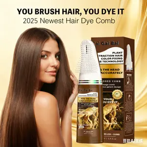 Hair Dye Shampoo, Home-Use Dye Comb, Hair Dye Cream, Long-Lasting Color, Plant Essence, No Damage to Hair, Ash Brown & Ash Blonde Highlights, Mild Haircare
