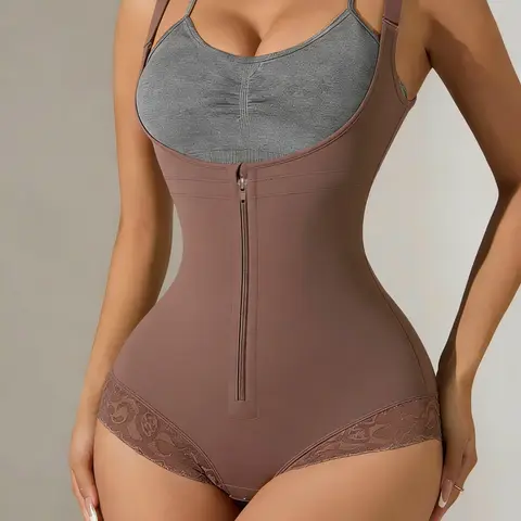 Women's Firm Control Shapewear Bodysuit, Body Sculpting Compression, Colombian Shapewear, Tummy Tight Shapewear, Tummy Control & Butt Lifting, Adjustable Shoulder Straps, Front Zipper & Hook Eye Closure, Daily, Office & Casual Wear