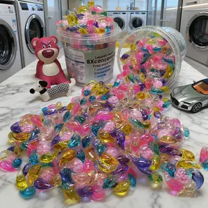 50pcs-70pcs Six-In-One Laundry Pods, Multi-Color Hexagonal Design, Delicate Fragrance, Deep Cleaning, Fabric Softening, Long-Lasting Scent, Laundry Beads