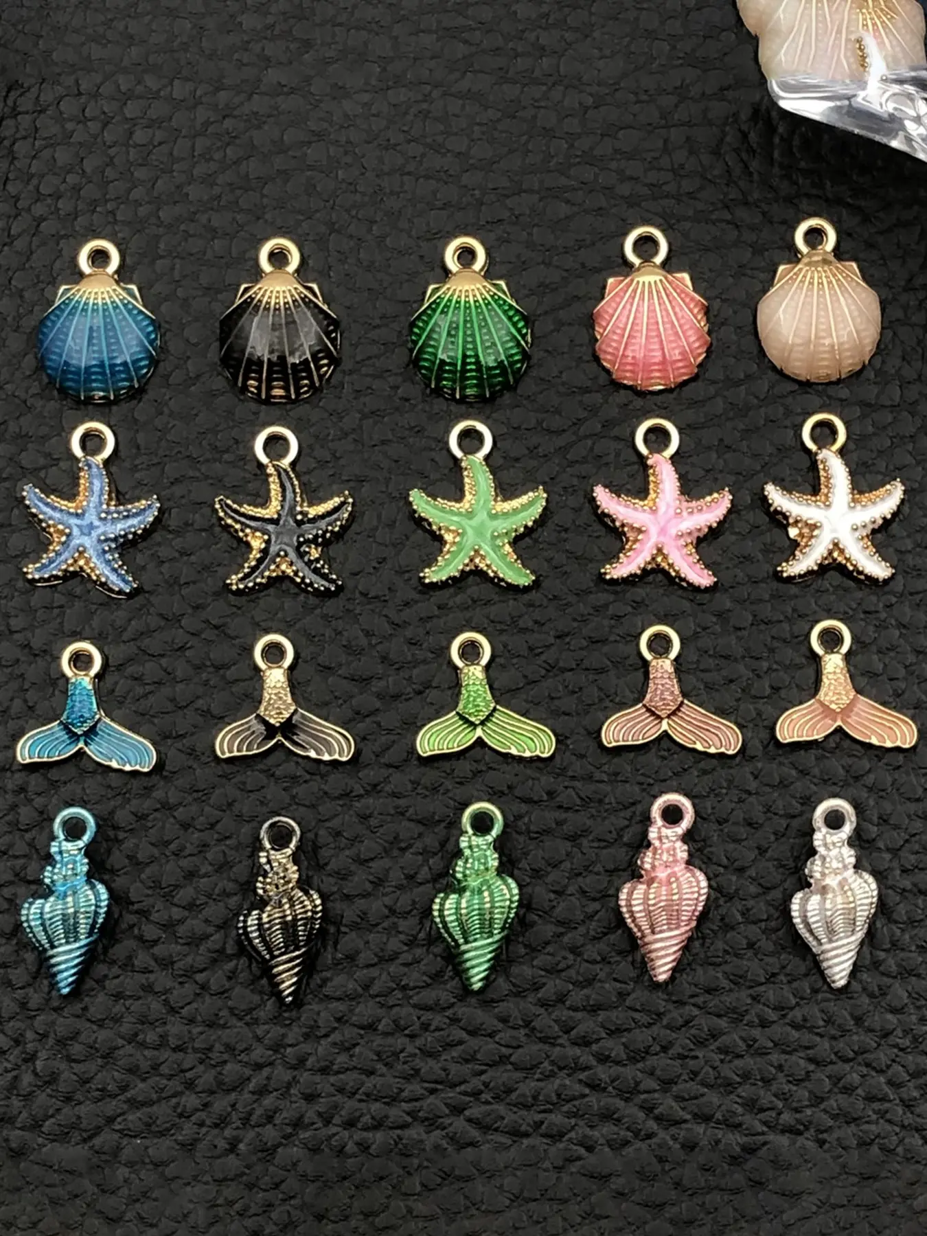 20pcs Mixed Enamel Starfish Shell Charms, Ocean Alloy Cute Pendants for Bracelets, Necklaces, Earrings, Beach Style Jewelry Decorations, Diy With Charms, DIY Pendants