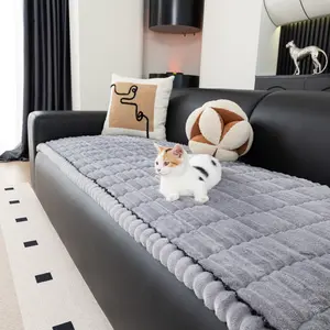 【SlumberHome】Thick Plush Sofa Cushion Cover, Pet-Friendly,  Non-Slip &, Fits Single to Multi-Person Sofas, Soft Sofa Protector