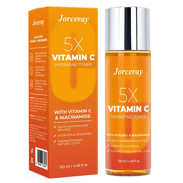 5X Vitamin C Hydrating Toner with Niacinamide – Brightening Antioxidant Facial Toner for Women and Men, Hydrating & Balancing Toner for Smooth, Radiant Skin