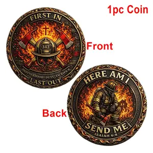 First to Last Firefighter Memorial Coin, Unique Guardian Token, Collectible Commemorative Coin, Gift for Firefighters, Daily Use
