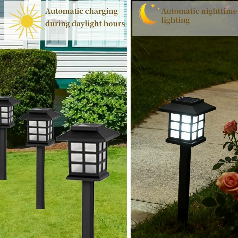 24-Piece Set of Imperial-Style White Light Garden Lights Solar-Powered Outdoor Security Lights Waterproof Christmas Decorative Lights Ideal for Home Gardens and Autumn Festival Party Decorations