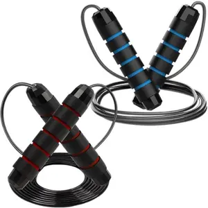 2-Pack Adjustable Tangle-Free Steel Cable Jump Ropes, 9.8m for All Heights, Ideal for Fitness Workouts & Cardio Training, Jump Rope