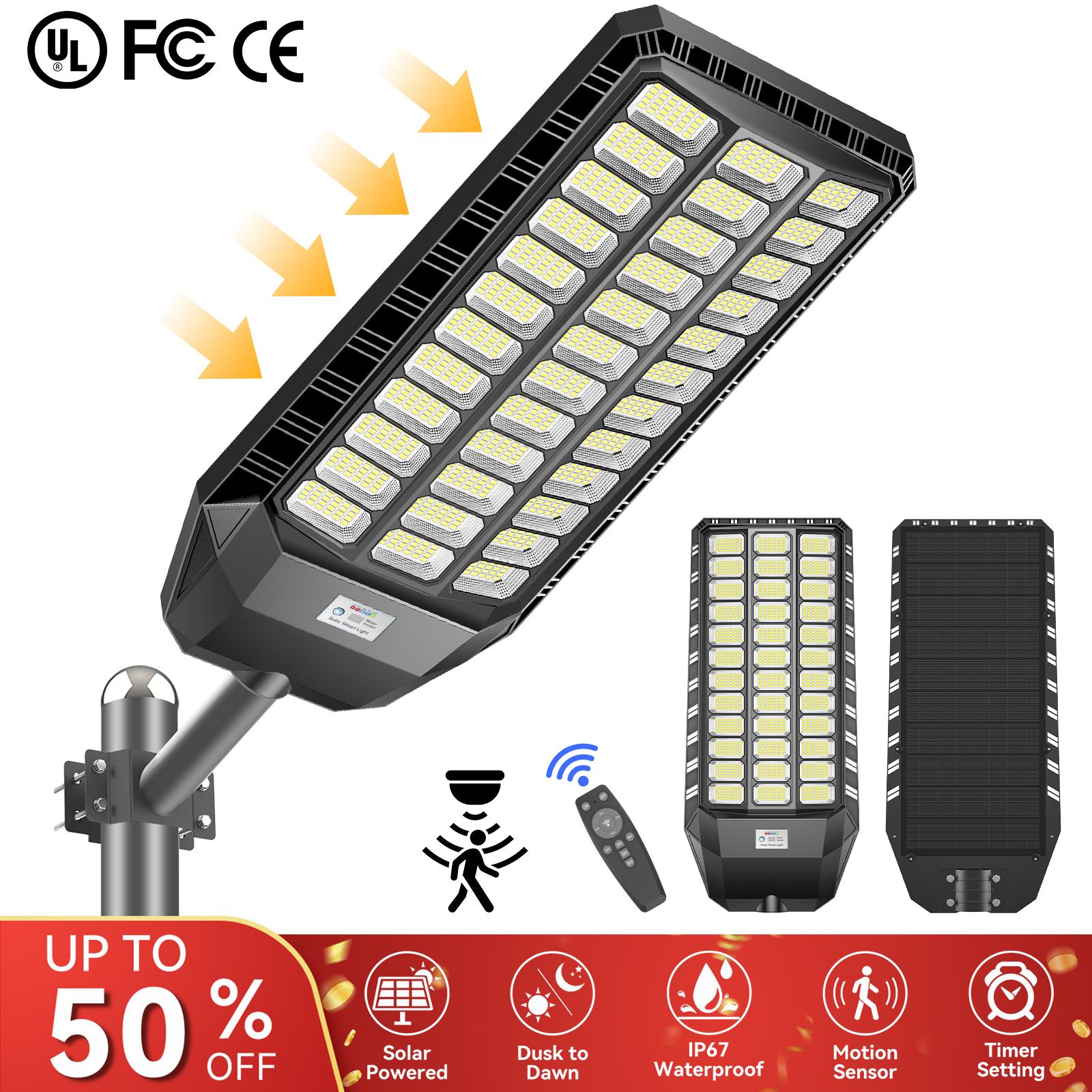 DEEPN Solar outdoor lights with motion detection, IP67 waterproof and instant 3 lighting modes, bright illumination fo