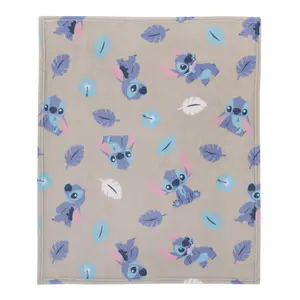 Disney Stitch Gray, Blue, Aqua, and White Super Soft Plush Baby Blanket