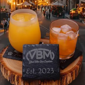 Custom Slate Coasters with Wooden Shuttle | Engraved Stone Coasters | Personalized Wedding Gift | Custom Housewarming Gift Set | Monogram Coasters | Unique Gift Idea for Couples, Newlyweds, or New Homeowners