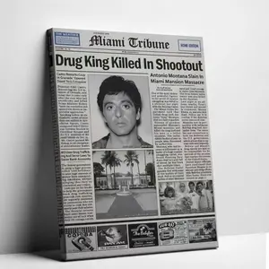 Scarface Newspaper Poster | Retro Movie Decor for Your Space