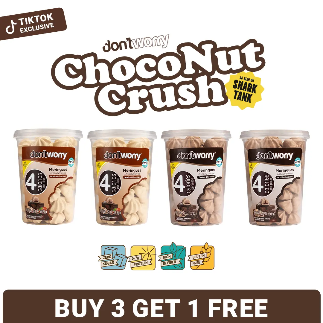 Don't Worry | Halzenut and Double Chocolate Meringue | 4 Calories per Pieces |  Gluten Free