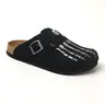 Men's Clogs muller shoes Halloween Bone Sandals Half Slipper, Clogs Slippers, Slip on Mules, Vintage Clogs, Cowhide Leather Upper, Rubber Sole, Casual Style, Round Toe, Slip-on All Seasons Footwear