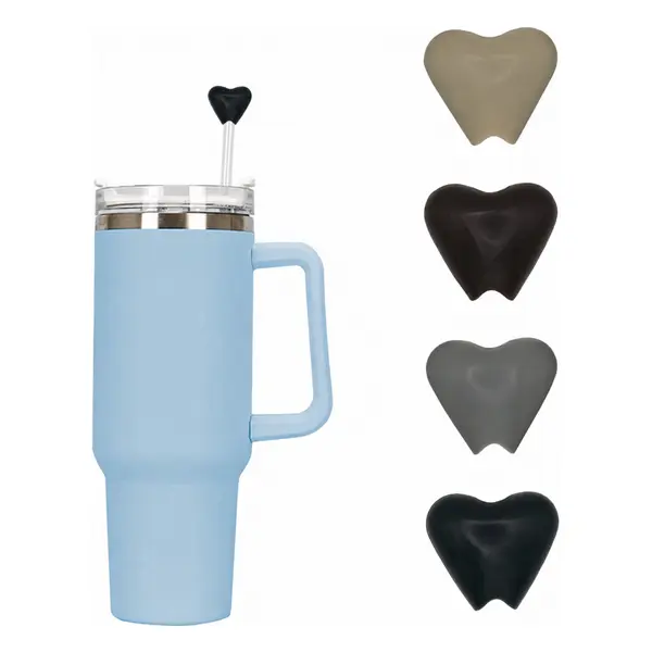 Lipzi Silicone Anti-Wrinkle Drinking Straw Tips, 4-Pack Food-Grade Plastic-Free Silicone, Compatible with Stanley 40 oz Tumbler Straws, Safe Durable Eco-Friendly Stylish Reusable Drinkware Accessory, Supports Post-Lip Filling