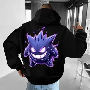 Anime Aesthetic Gengar 3 Hoodie, Sweatshirt, Clothing Tops Full Color Classic Cotton Menswear Pullover Unisex Sweatshirt, Hoodie, Comfort Colors