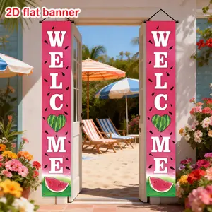 Watermelon Welcome Door Banner, 180x30cm Summer Fruit Decoration, Cute Heart Design for Indoor/outdoor Use, Perfect for Parties & Events