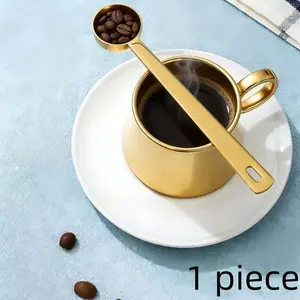 Long-handled coffee scoop, 1 tablespoon capacity, made of 304 stainless steel, suitable for coffee, tea, and sugar, durable and easy to clean, ergonomically designed.