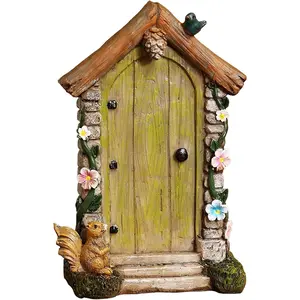 Fairy Door for Trees Outdoor - Garden Accessories, Miniature Decor, Magic Enchanted Tree Stump  Wall  Gifts