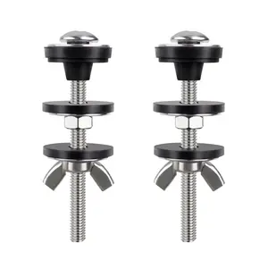 2 Pcs Toilet Tank Bolts Replacement Kit Toilet Tank to Bowl Bolts Heavy Duty Stainless Steel Universal Toilet Seat Bolts and Nuts Toilet Seat Screws and Nuts with Rubber Washers Gaskets (Silver)