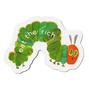 Eat the Rich Caterpillar Stickers, Activist Decal, Anti-capitalist Bumper Kiss-Cut Sticker, Social Justice Gift, Laptop Decal