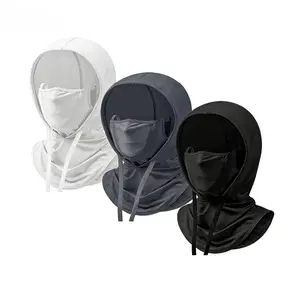 3 in 1 Summer Balaclava Hood Face Mask with Ear Loops,Men Women Sun Thin Cooling UV Protection Breathable Full Head Cover for Outdoor Sports Skiing Fishing Hiking Cycling