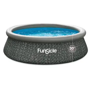 Funsicle 10' x 30" QuickSet Ring Top Above Ground Swimming Pool Dark Herringbone