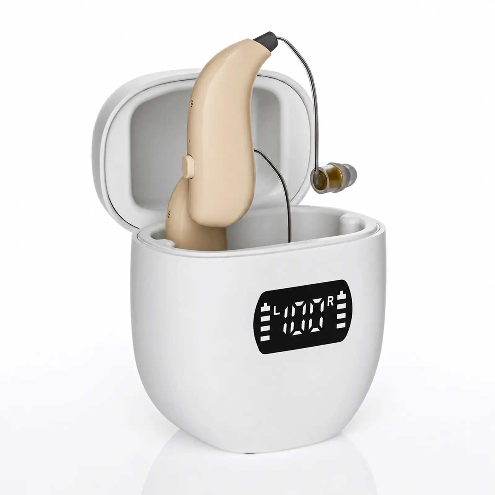 OTC Hearing Aids for Seniors, 2026 Rechargeable Amplifier with Noise Cancelling for Adults, Lightweight Beginner-Friendly Hearing Aids(White)