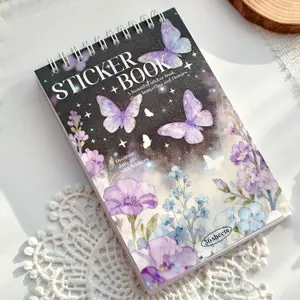 PRSTINCOL Vintage PET Floral Sticker Book, 36 Sheets with 300+ Uplifting Messages & Butterfly Stickers for Journaling, Self-Care, Decoration