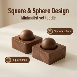 4pcs Car Fragrance Diffusers - Natural Walnut Wood (2 Wooden Balls and 2 Square Bases) - Wooden Diffuser - Flameless Aromatherapy Diffuser - Natural Solid Wood Car and Home Fragrance Decorations - No Fragrance,herbal diffuser