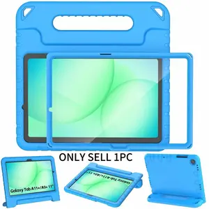 for Samsung Galaxy Tab A11+ Plus/A9+ Plus 11-inch Handheld Shockproof Protective Case Cover, Built in Screen Protector