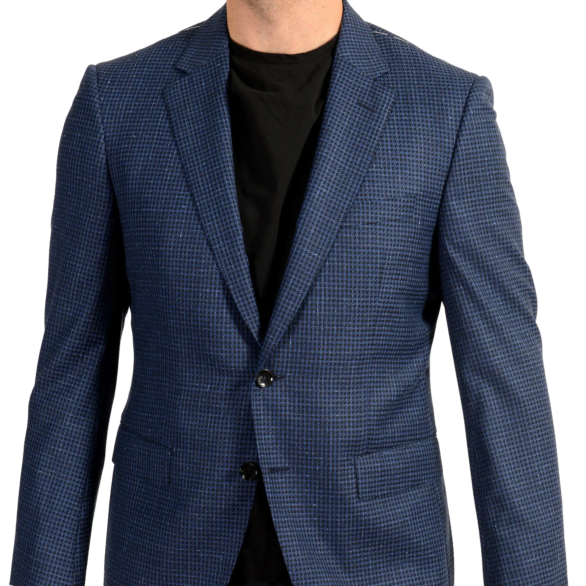 Hugo Boss Men's Slim Fit Blue Plaid 100% Wool Blazer US 40S IT 50S