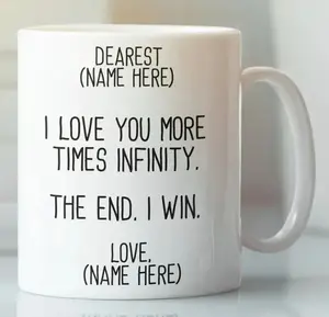 Custom Name I Love You More coffee mug gift cup for boyfriend girlfriend wife