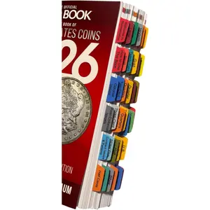 Laminated Durable Color-Coded Repositionable Book Tabs for A Guide Book of United States Coins 2026 Official Redbook (Book not Included)