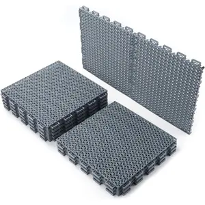 Fast-Drying Outdoor Decking for Garden, Kennel, Storage Shed, Basement, Garage, Patio, Bathroom, 10 PCS 12''x12''x0.59'' Heavy-Duty Interlocking Decking Tiles, Maximum Bearing Capacity up to 6613 LBs