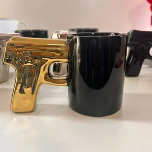Creative 10 oz Mug with Modern Design and Unique Decorative Handle Perfect for Coffee Tea or Hot Chocolate
