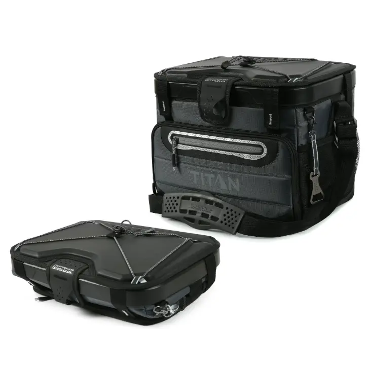 Titan Arctic Zone Basalt Gray 40 Can Zipperless Collapsible Soft Cooler 27 Quart for Fishing Tailgating Travel