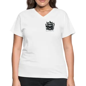 Extended Sizes - Black Logo Women's V-Neck Tee