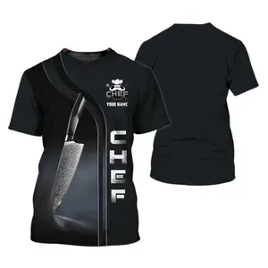 Summer Chef Work Tshirts Men'S T-Shirt 3D HD Printed Fashion Harajuku Oversized Hip Hop O-Collar Quick Dry Premium Short Sleeves