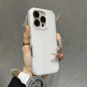 Trendy 2-in-1 Phone Case with Built-in Kickstand, for ipomax 12pro，Matte Anti-Fingerprint Color Block Shockp