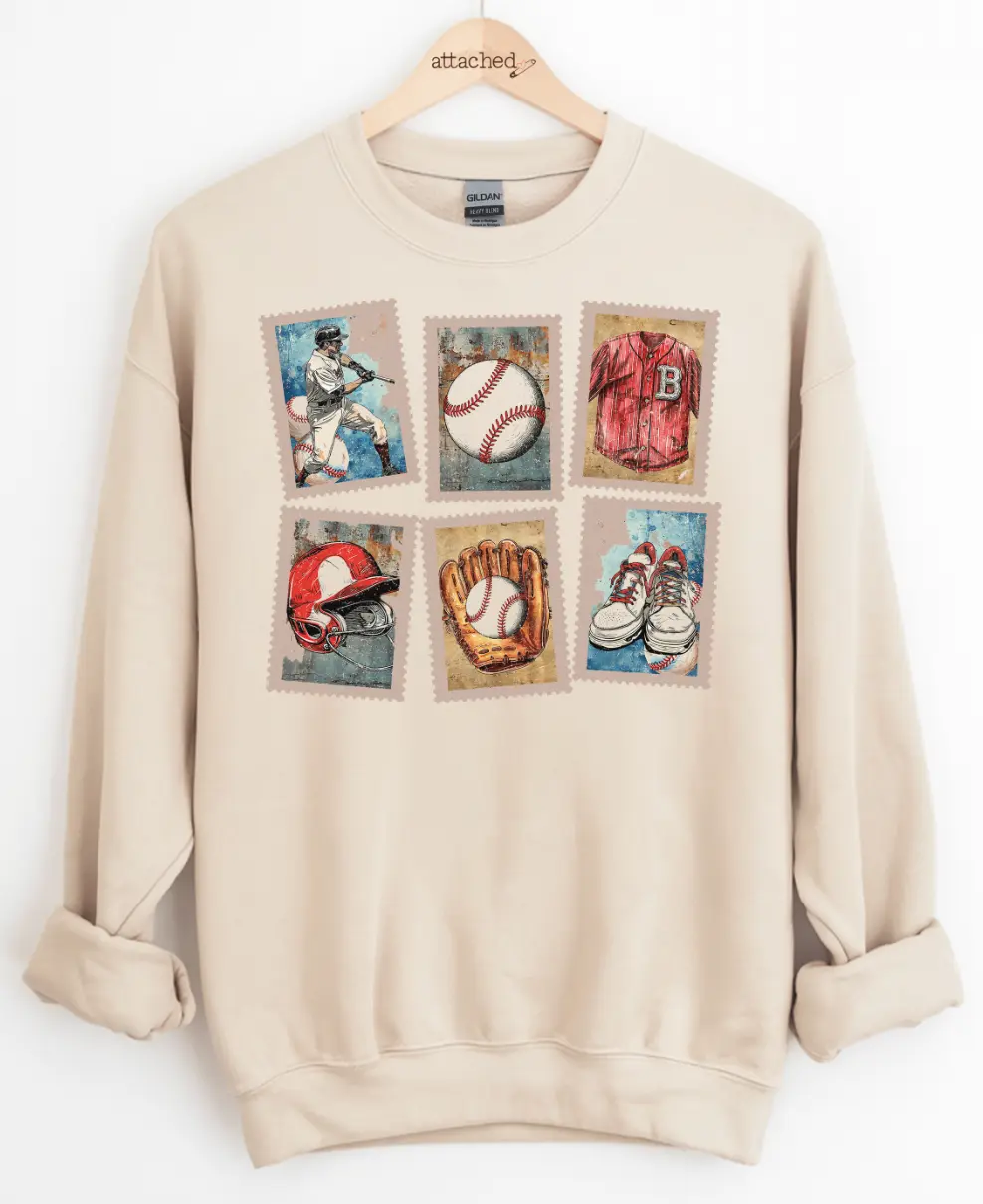 Baseball Stamps Graphic Top Baseball Stamps Graphic Top