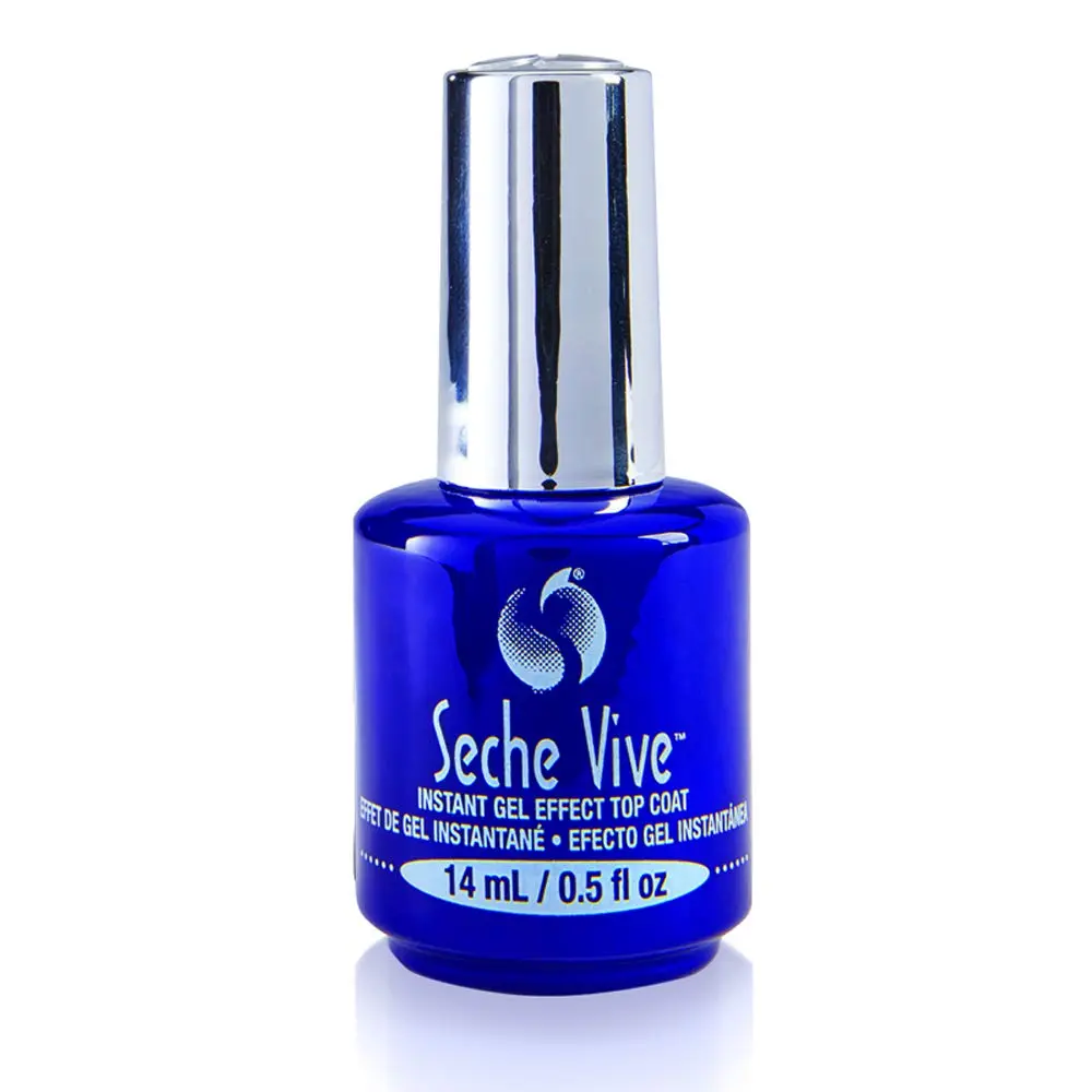 Seche Vive Gel Effect Top Coat Nail Polish - 0.5 fl oz (14ml) Single Item Nail Product for Long-Lasting Shine, Cosmetic Manicure Essential, Nail Products