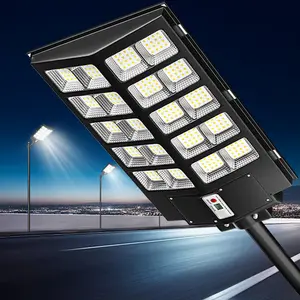 SL-7200_W Solar Street Lights   30000mAh Outdoor  Solar Street Lights Parking Lot Lights Commercial Dusk to Dawn, 6500k IP67 Waterproof Led with Remote Control Motion for Street,Court,Barn Lighting