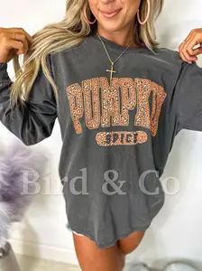 Pumpkin Spice Leopard Long Sleeve Graphic Tee