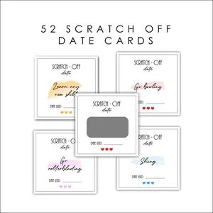 Date cards a year of dates scratch off romantic date ideas gifts for her gifts for him date night idea cards Valentine's Day gift Anniversary gift Birthday Gift stocking stuffers Christmas gift weekly date ideas boyfriend girlfriend husband wife dates