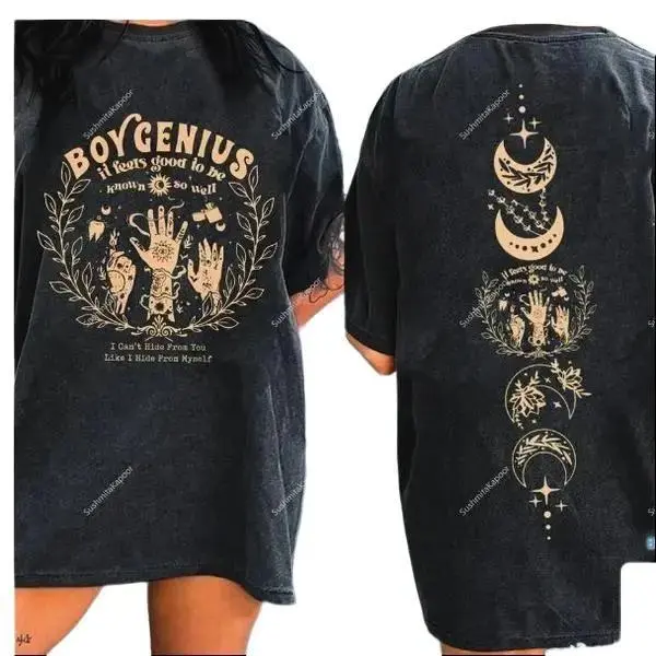 Vintage Boygenius Band Tour  - Retro Indie Rock Music Tee Shirt both Side Shortsleeve Top
