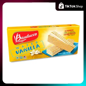 Bauducco Vanilla Wafers - Crispy Wafer Cookies With 3 Delicious, Indulgent, Decadent Layers of Vanilla Flavored Cream - Delicious Sweet Snack or Desert - 5.82oz (Pack of 1)