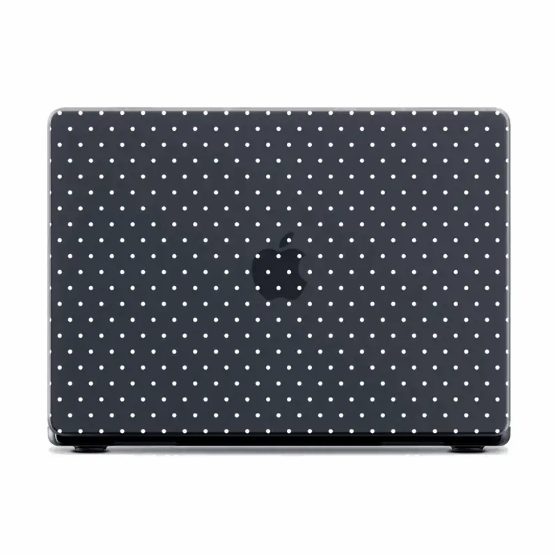 Casely MacBook Case | On the Dot | White Polka Dot Laptop Shell | Snap-on Laptop Shell with Raised Anti-Slip Grip and Bottom Vent Cutouts | Hard Policarbonate Protective Laptop Cover
