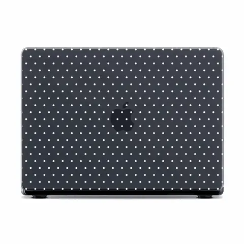 Casely MacBook Case | On the Dot | White Polka Dot Laptop Shell | Snap-on Laptop Shell with Raised Anti-Slip Grip and Bottom Vent Cutouts | Hard Policarbonate Protective Laptop Cover
