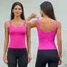 ATTRACO Women's Ribflex Workout Tank Tops Built in Bra Seamless Tank Workout Top Scoop Neck Top Fitness Gymwear Women's Tank Tops Workout Sports Top Seamless Yoga Backless Tanks Gym Sports wear