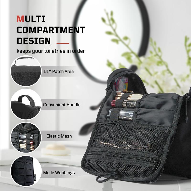 1TG TACTICAL Large Capacity Toiletry Bag Travel Bag with Hanging Hook for Men and Women Waterproof Travel Cosmetic Bag Bathroom Storage Bag for Brushes Set,Full-Sized Shampoo,Toiletries  - TikTokShopBacktoSchool